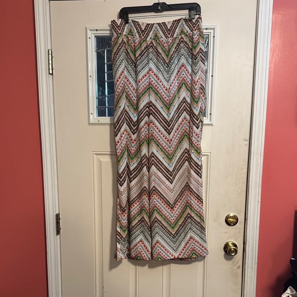 Cato Green Brown Pleated Maxi Wide Leg Jumpsuit